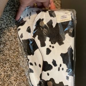 Cow print clutch